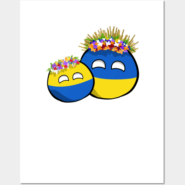 Female Silesia-Ukraine Countryballs Wall Art by Silentrebel